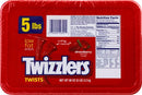 Twists Strawberry Flavored Licorice Style, Low Fat Candy Tub, 5 Lb