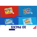 Team Favorites Variety Pack, OREO Mini, CHIPS AHOY! Mini, Teddy Grahams Honey & Barnum'S Animal Crackers, School Snacks, 30 Snack Packs