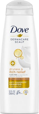 Dermacare Scalp anti Dandruff Shampoo Dryness and Itch Relief for Dry and Itchy Scalp Dry Scalp Treatment with Pyrithione Zinc 12 Fl Oz