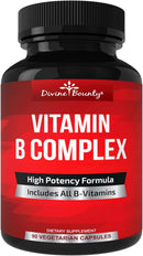 Super B Complex Vitamins - All B Vitamins Including B12, B1, B2, B3, B5, B6, B7, B9, Folic Acid - Vitamin B Supplement - Support Healthy Energy Metabolism - 90 Vegetarian Capsules