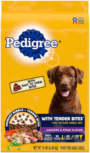 with Tender Bites Complete Nutrition Adult Dry Dog Food Chicken & Steak Flavor Dog Kibble, 14 Lb. Bag