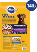 with Tender Bites Complete Nutrition Adult Dry Dog Food Chicken & Steak Flavor Dog Kibble, 14 Lb. Bag