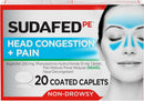 PE Non-Drowsy Head Congestion + Pain Relief Caplets with Ibuprofen 200 Mg & Phenylephrine Hcl 10 Mg, Nasal Decongestant & NSAID Pain Reliever & Fever Reducer, 20 Ct