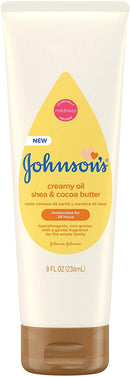 Creamy Oil for Baby with Shea & Cocoa Butter, Moisturizing Body Lotion with Gentle Fragrance, Hypoallergenic, Non-Greasy, Paraben-Free, Phthalate-Free and Dye-Free, 8 Fl. Oz