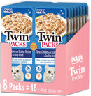Twin Packs for Cats, Shredded Chicken & Broth Gelée Side Dish/Topper Pouch, 1.4 Ounces per Serving, 16 Servings, Tuna & Chicken with Scallop Recipe in Scallop Broth