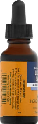 Certified Organic Lemon Balm Liquid Extract for Calming Nervous System Support, Organic Cane Alcohol, 1 Ounce