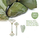 Natural Jade Rollers with Gua Sha Scraper Set of 3 Massage Tool