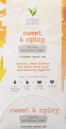 Organic Sweet & Spicy Herbal Caffeine Free  18 Tea Bag
