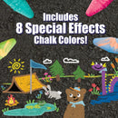 Ultimate Washable Chalk Collection (64Ct), Bulk Sidewalk Chalk, Outdoor Chalk for Kids, Anti-Roll Sticks, Nontoxic, 4+