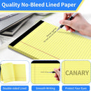 Legal Pads 5" X 8", 6 Pack Yellow Note Pads, College Ruled Yellow Lined Paper Pads, Letter & Legal Ruled Pads, 30 Sheets per Small Writing Pads 5X8 for School, Home, Office, Business