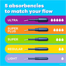 Pearl Tampons Regular Absorbency, with Leakguard Braid, Unscented, 50 Count