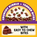 with Tender Bites Complete Nutrition Adult Dry Dog Food Chicken & Steak Flavor Dog Kibble, 14 Lb. Bag