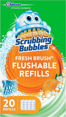 Flushable Toilet Wand Refills, Fresh Brush Toilet Cleaner Refill Pads, Cleans Limescale & Fights Odors, Citrus Scent, 20 Count, Pack of 1