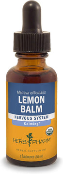 Certified Organic Lemon Balm Liquid Extract for Calming Nervous System Support, Organic Cane Alcohol, 1 Ounce