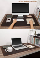 Elevate Your Workspace: Large Genuine Leather Office Desk and Gaming Mouse Pad