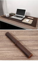Elevate Your Workspace: Large Genuine Leather Office Desk and Gaming Mouse Pad