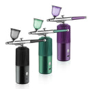 Portable Air Compressor Kit Paint Spray Gun with 3D Geometric Sicker Lines for Mesmerizing Nail Art and Stunning Tattoos: Unleash Your Creativity