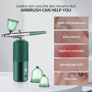 Portable Air Compressor Kit Paint Spray Gun with 3D Geometric Sicker Lines for Mesmerizing Nail Art and Stunning Tattoos: Unleash Your Creativity