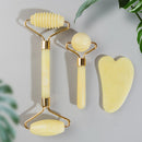 Natural Jade Rollers with Gua Sha Scraper Set of 3 Massage Tool
