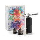 Portable Air Compressor Kit Paint Spray Gun with 3D Geometric Sicker Lines for Mesmerizing Nail Art and Stunning Tattoos: Unleash Your Creativity