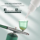 Portable Air Compressor Kit Paint Spray Gun with 3D Geometric Sicker Lines for Mesmerizing Nail Art and Stunning Tattoos: Unleash Your Creativity