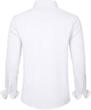 Men'S Dress Shirts Solid Long Sleeve Stretch Wrinkle-Free Formal Shirt Business Casual Button down Shirts