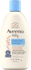 Cleansing Therapy Moisturizing Baby Body Wash with Natural Oatmeal & Provitamin B5, Gentle Tear-Free Baby Bath Wash for Sensitive & Eczema-Prone Skin, Hypoallergenic, 8 Oz