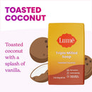 Triple Milled Soap - Rich Moisture & Gentle Cleansing - Paraben Free, Phthalate Free, Skin Safe - 5 Ounce (Toasted Coconut)