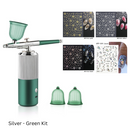 Portable Air Compressor Kit Paint Spray Gun with 3D Geometric Sicker Lines for Mesmerizing Nail Art and Stunning Tattoos: Unleash Your Creativity