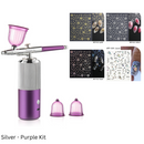 Portable Air Compressor Kit Paint Spray Gun with 3D Geometric Sicker Lines for Mesmerizing Nail Art and Stunning Tattoos: Unleash Your Creativity